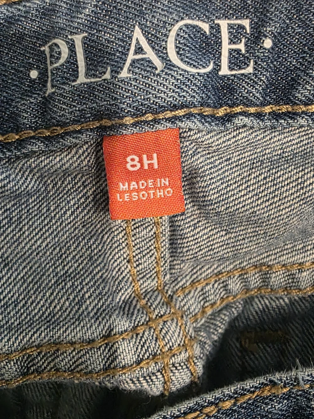 The Children's Place Boys Straight Denim Jeans Blue 8 Husky Button Adjustable